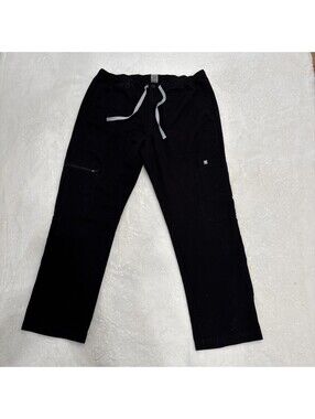 FIGS Technical Collection Black Straight Leg Drawstring Scrub Pant Sz. Medium